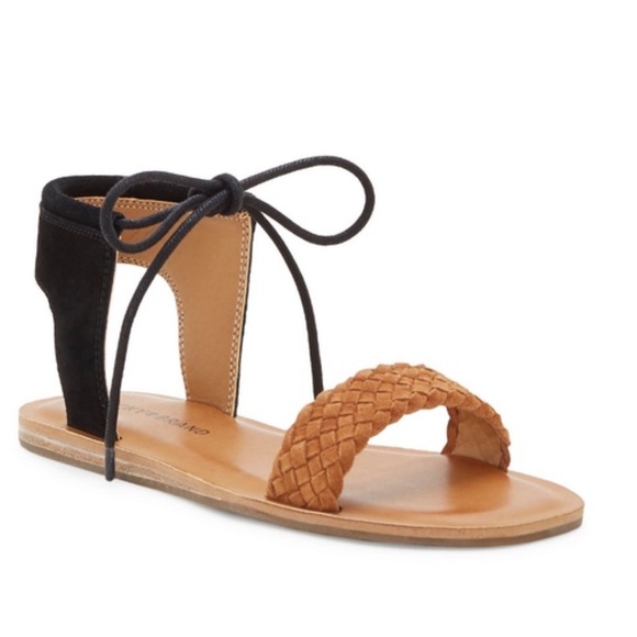 Lucky brand Adannta Flat Sandal with ankle tie - Picture 1 of 5